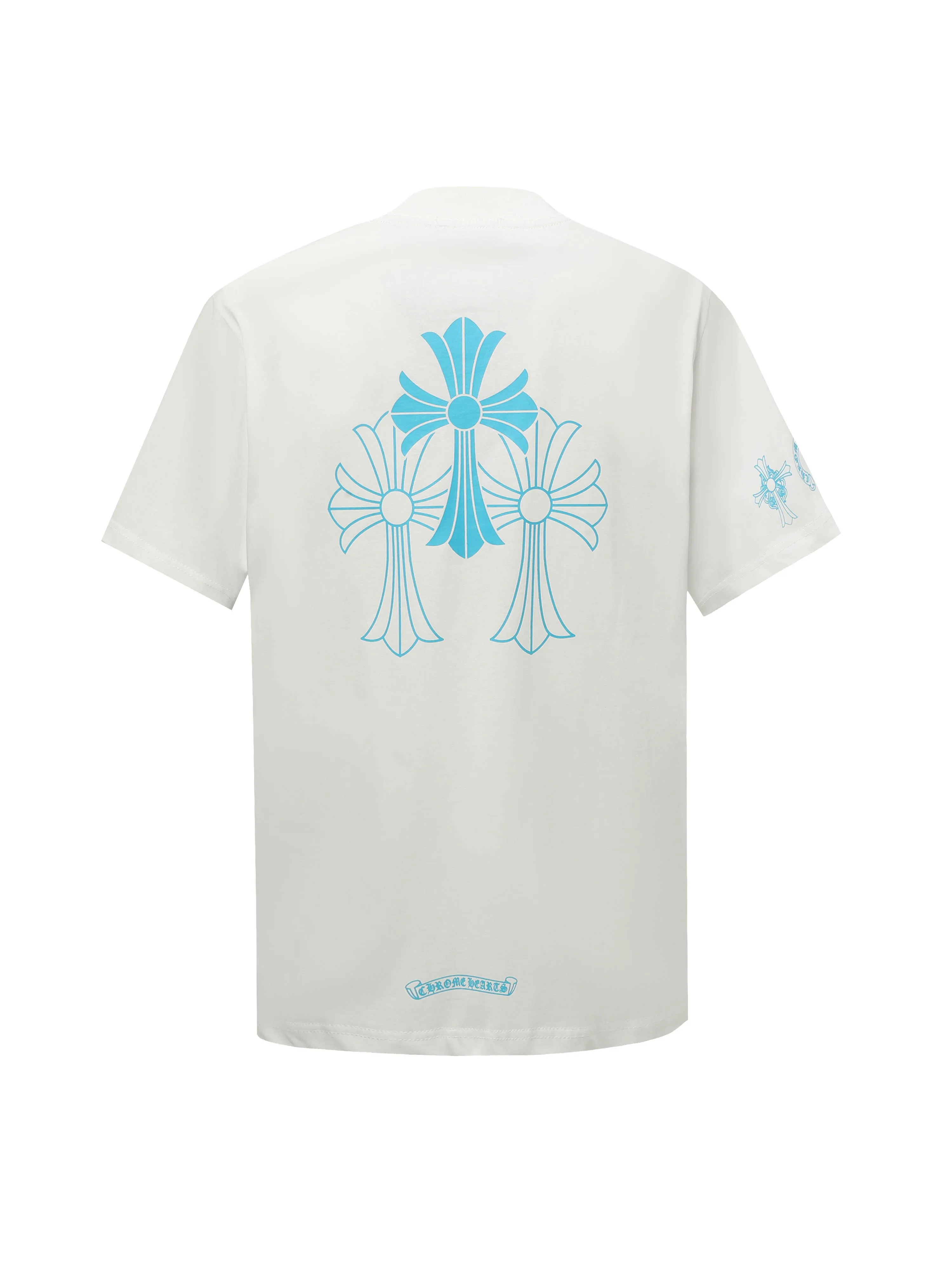 🅿️170 Chrome hearte/Chrome heart ch 25ss early spring new Sanskrit printed short-sleeved T-shirt. A must-have item for daily commuting for men and women in light luxury. The correct version is welcome to compare. Detailed features: ·280 grams of 100% pure cotton double yarn jersey fabric. ·Custom-dyed in the same vat with special thickened 32 counts of double-strand 1x1 thread. ·Double-needle cross-stitch technology. ·Original main mark washed hangtag. Color: black white. Size: XS-L